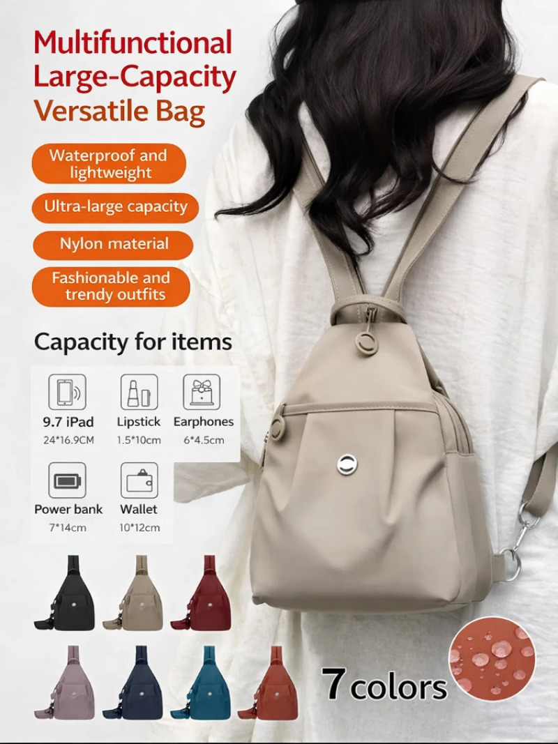 Mini Backpack Purse - Women's Lightweight Mini Backpack, Oxford Cloth