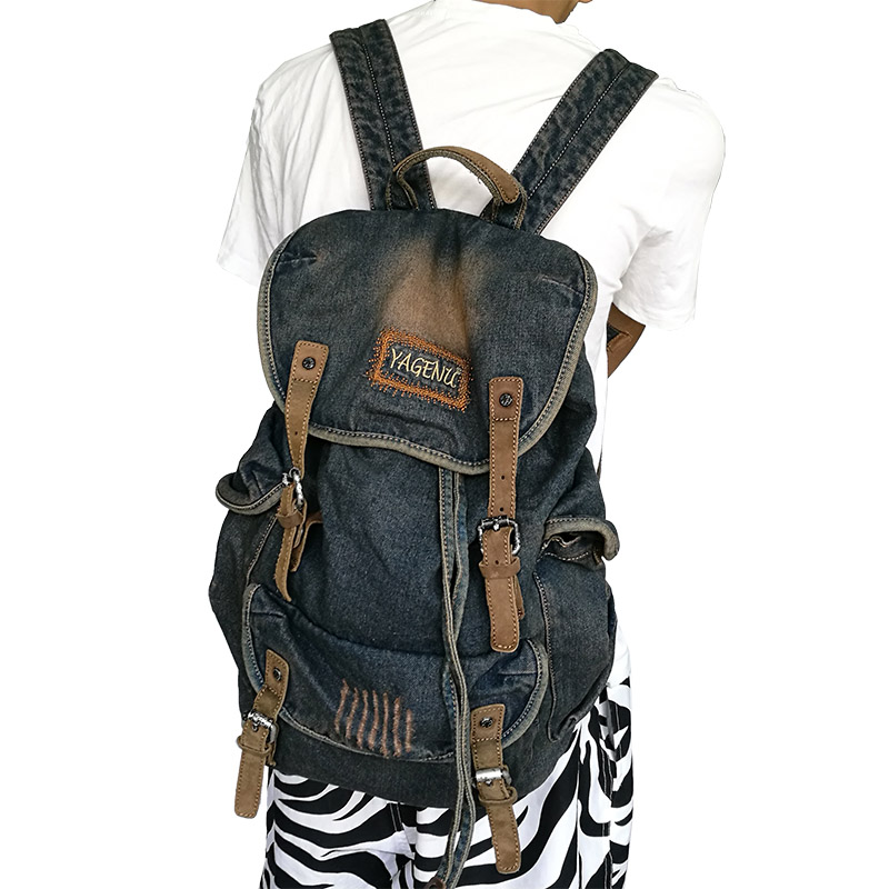 Retro Canvas Leather Double Sh - Canvas Backpack Casual recension och pris