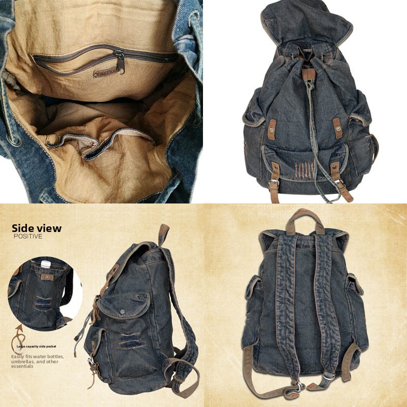 Retro Canvas Leather Double Sh - Canvas Backpack Casual recension och pris