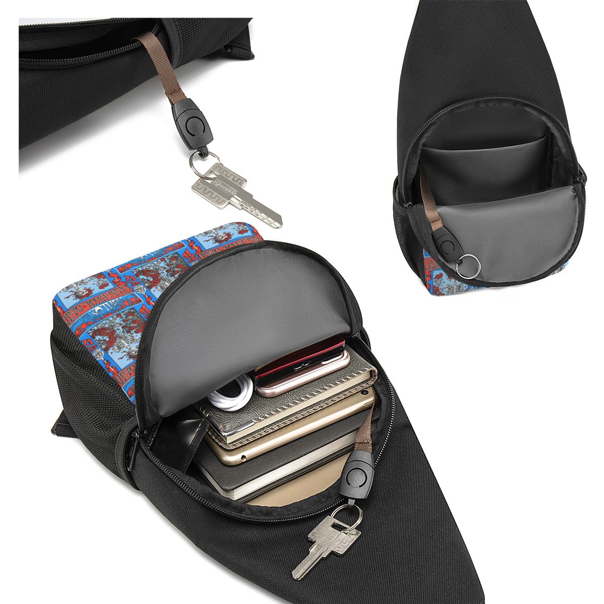 Grateful Dead Rock Band Chest  - Sling Backpack Shoulder recension och pris